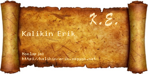 Kalikin Erik névjegykártya